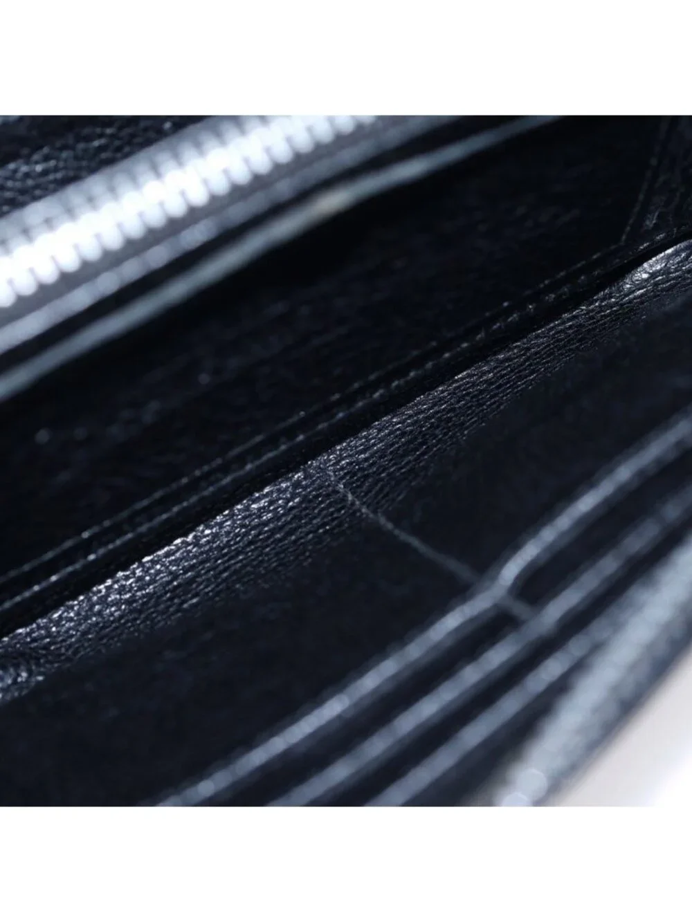 Chrome Hearts Rec Zip 3 Cross Round Zip Leather Wallet Black